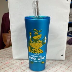 FREE Stainless Straw & Brush Epcot Food and Wine Fest 2023 Corkcicle Tumbler NEW